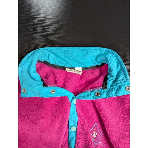 VTG‎ Canada Lake Louise The Shirt Company Fleece Snap Pullover Pink Women's L - Picture 7 of 10